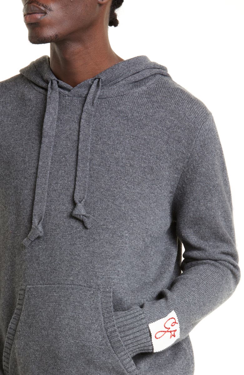 Golden Goose Logo Patch Cashmere & Wool Hoodie Sweater, Alternate, color, 