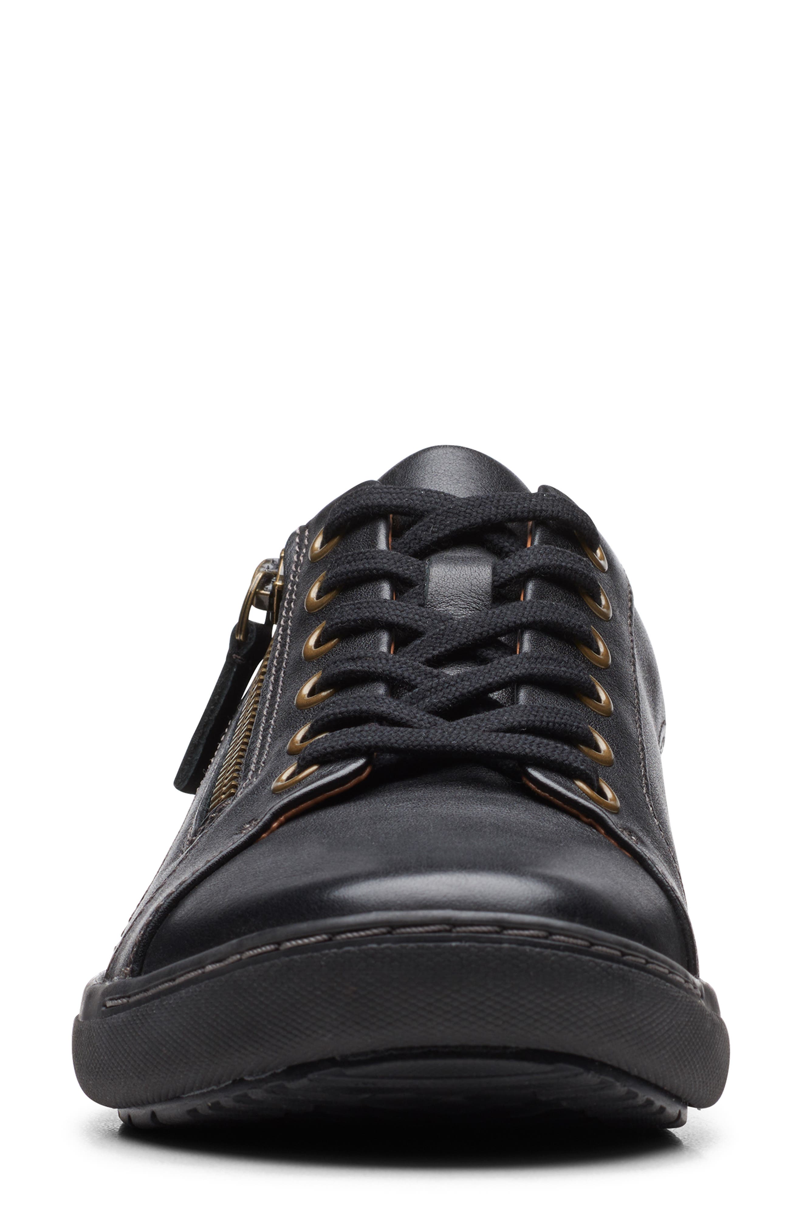 Clarks<sup>®</sup> Nalle Lace-Up Sneaker, Alternate, color, Black/ Black