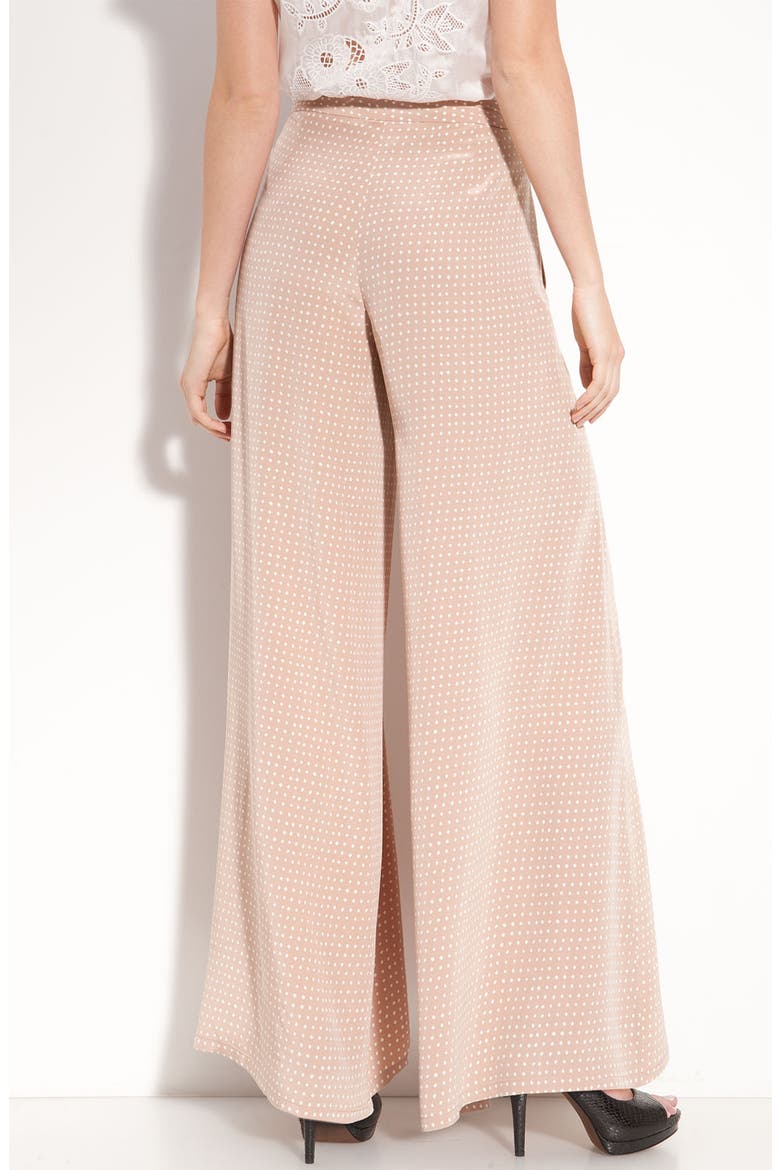 Pleated Silk Palazzo Pants, Alternate, color, TAUPE COMBO