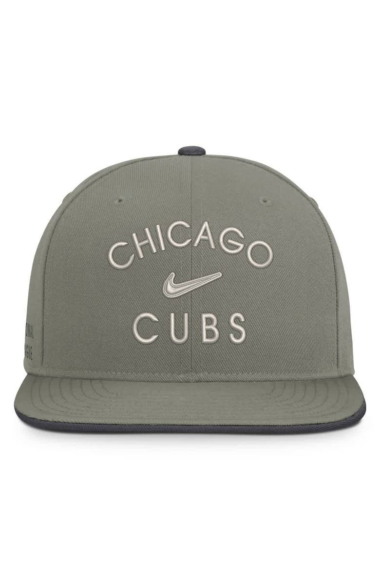 Nike Men's Nike Olive Chicago Cubs Pro Dri-FIT Snapback Hat, Alternate, color, Gray