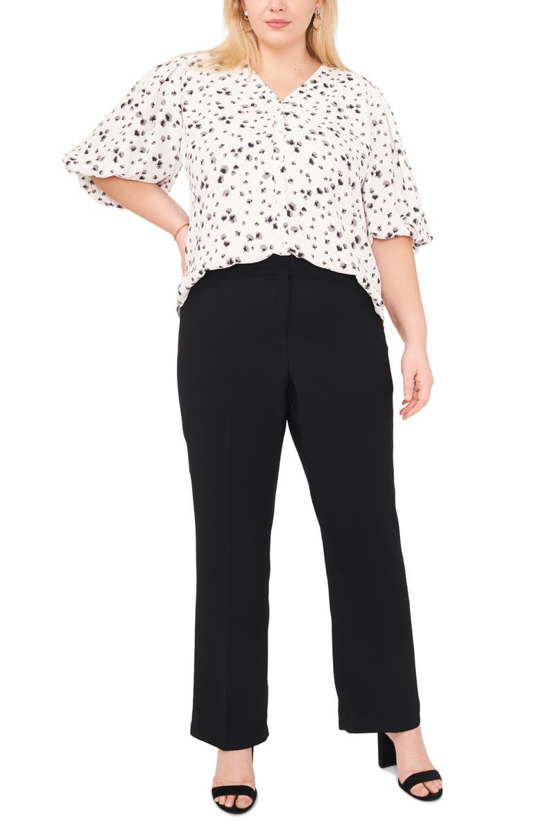 Vince Camuto Floral Print Balloon Sleeve Top, Alternate, color, 