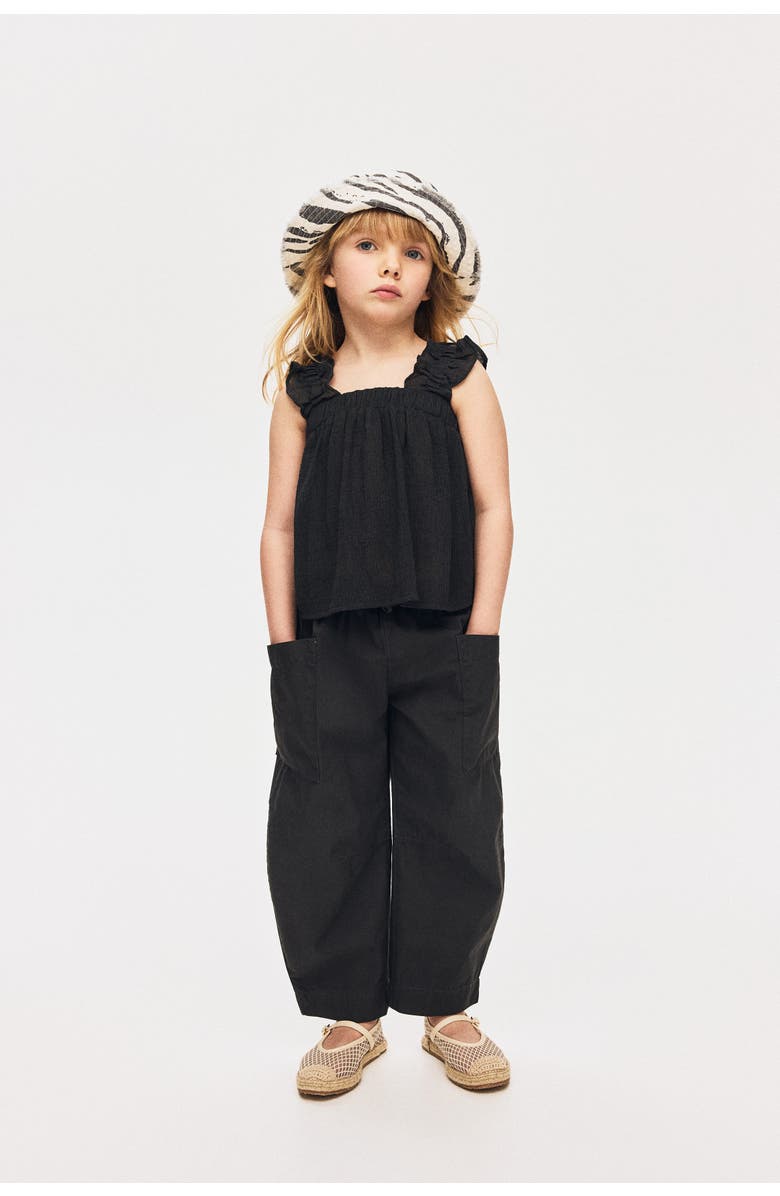 H&M Crinkled Chiffon Top, Alternate, color, Dark Gray
