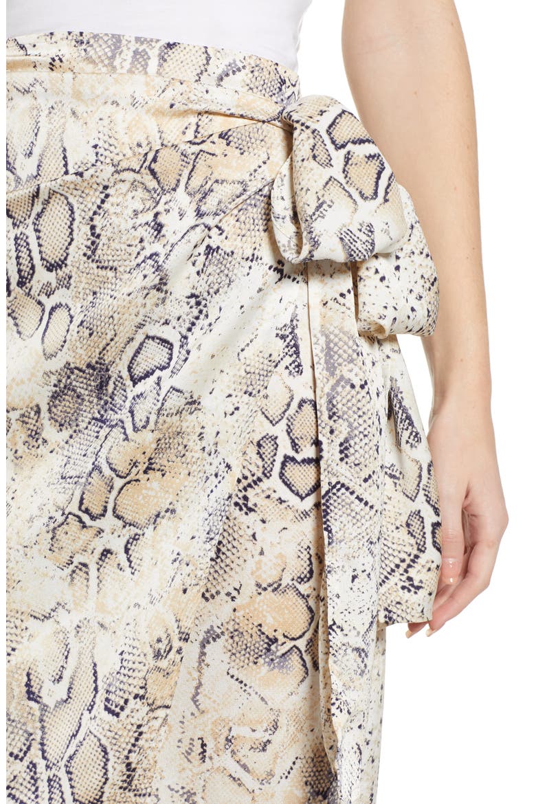 Snakeskin Print Wrap Skirt, Alternate, color, NAVY ANIMAL