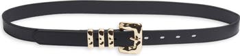 Molten Buckle Leather Belt