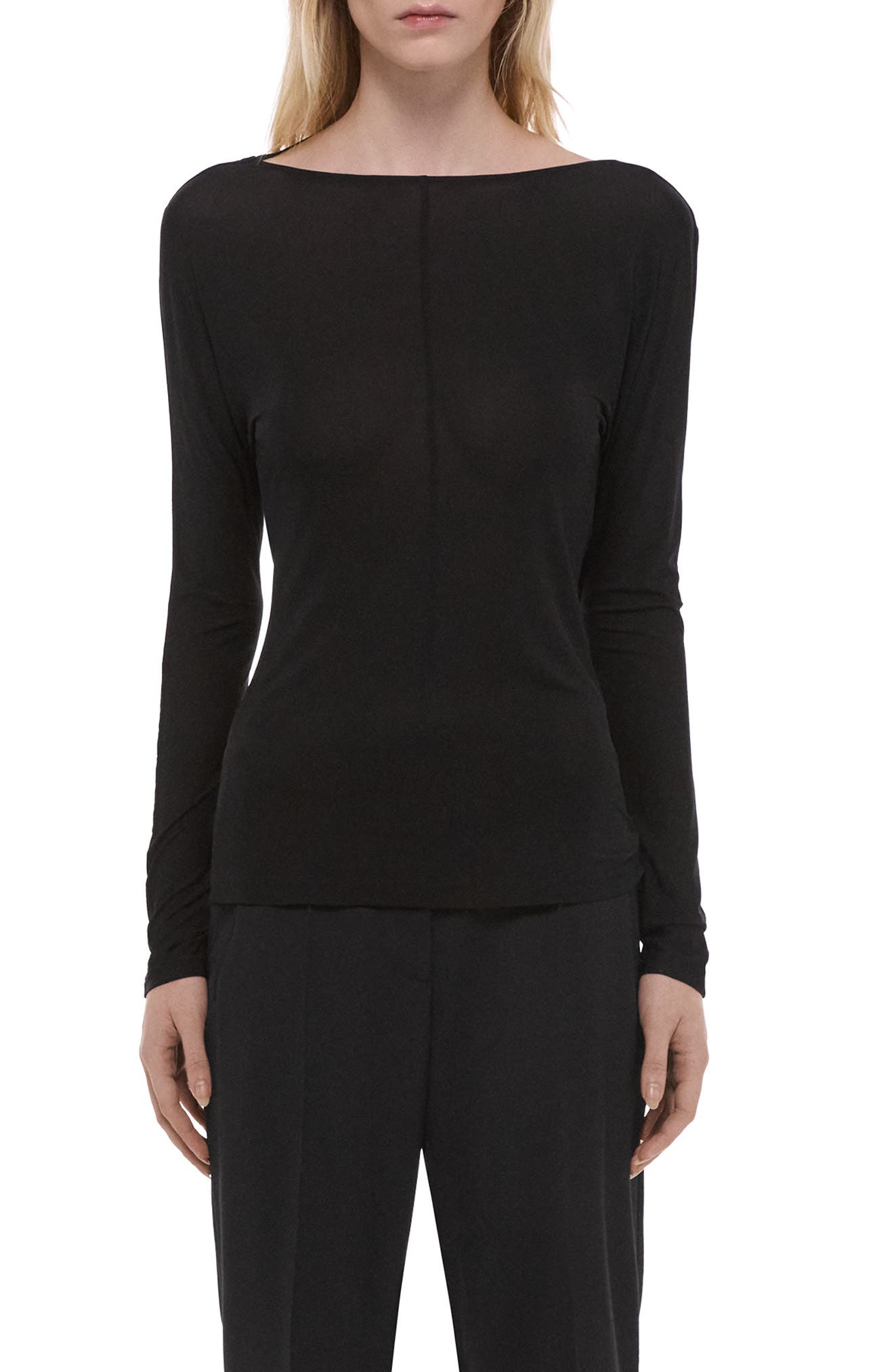 Cowl Back Long Sleeve Top