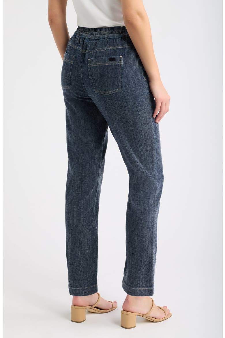 High Waist Chenille Denim Pants, Alternate, color, DARK DENIM