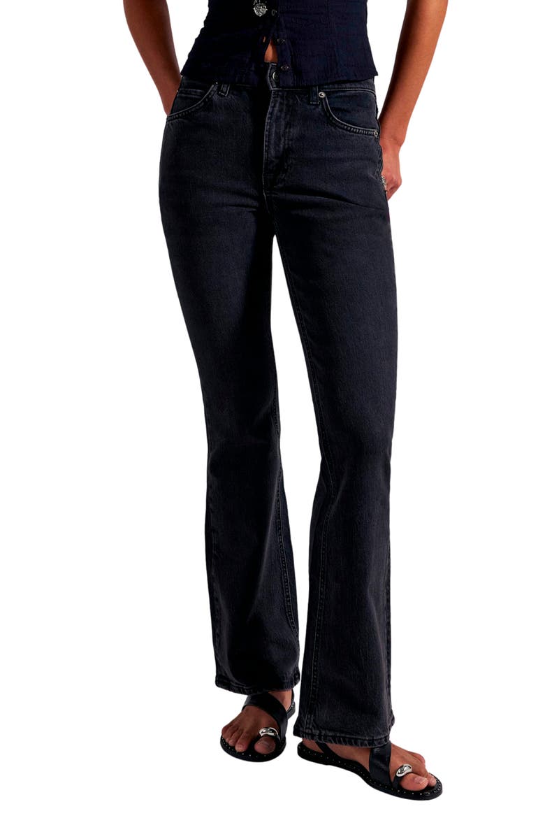 Double Knot High Waist Straight Leg Jeans, Main, color, DARK HORIZON