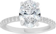 Bliss Diamond Certified 3 3/8Ct Oval Diamond Engagement Ring Hidden Halo Lab Grown Gold