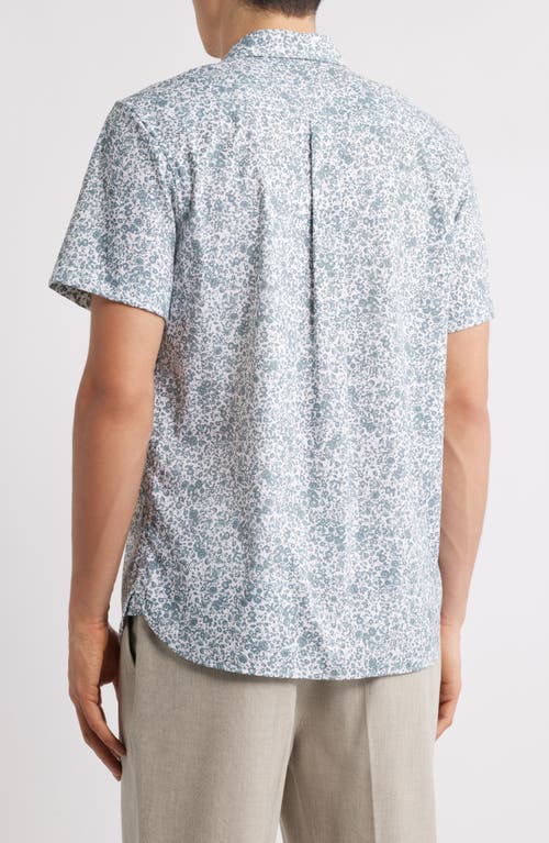 Nordstrom Abstract Print Short Sleeve Linen Button-up Shirt