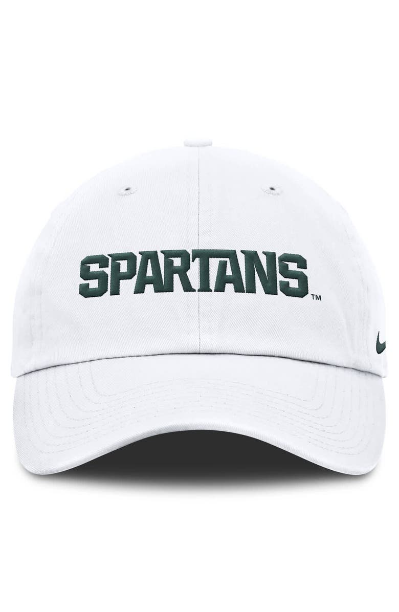 Nike Men's Nike White Michigan State Spartans Core Club Mascot Wordmark Adjustable Hat, Alternate, color, White