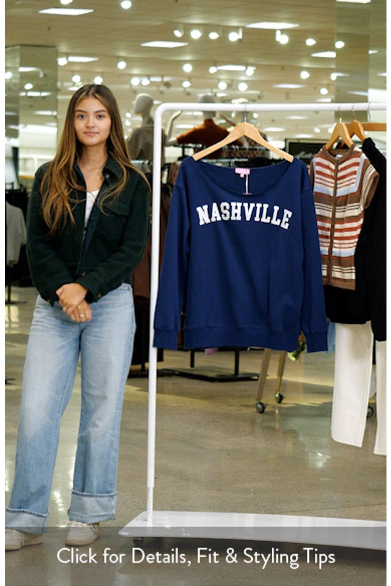 Nashville Oversize Off the Shoulder Sweatshirt video