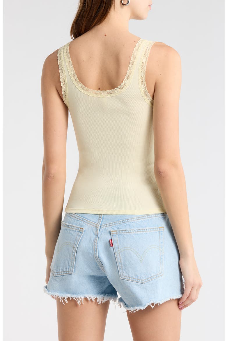 Lace Trim Tank Top, Alternate, color, YELLOW FROST