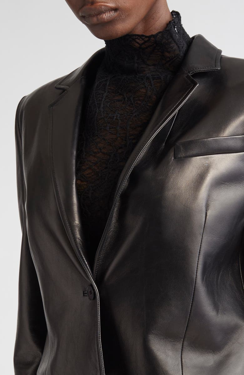 McQueen Tailored Leather Jacket, Alternate, color, Black