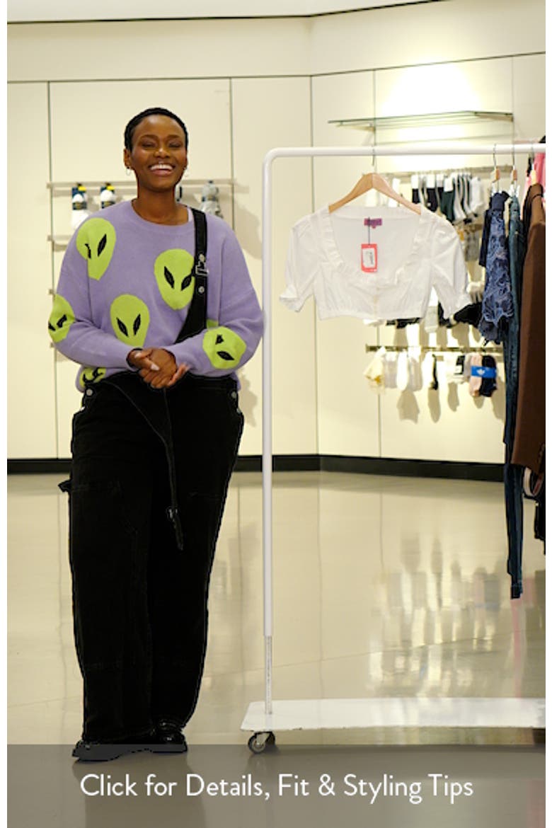 Lenora Puff Sleeve Crop Stretch Cotton Top video