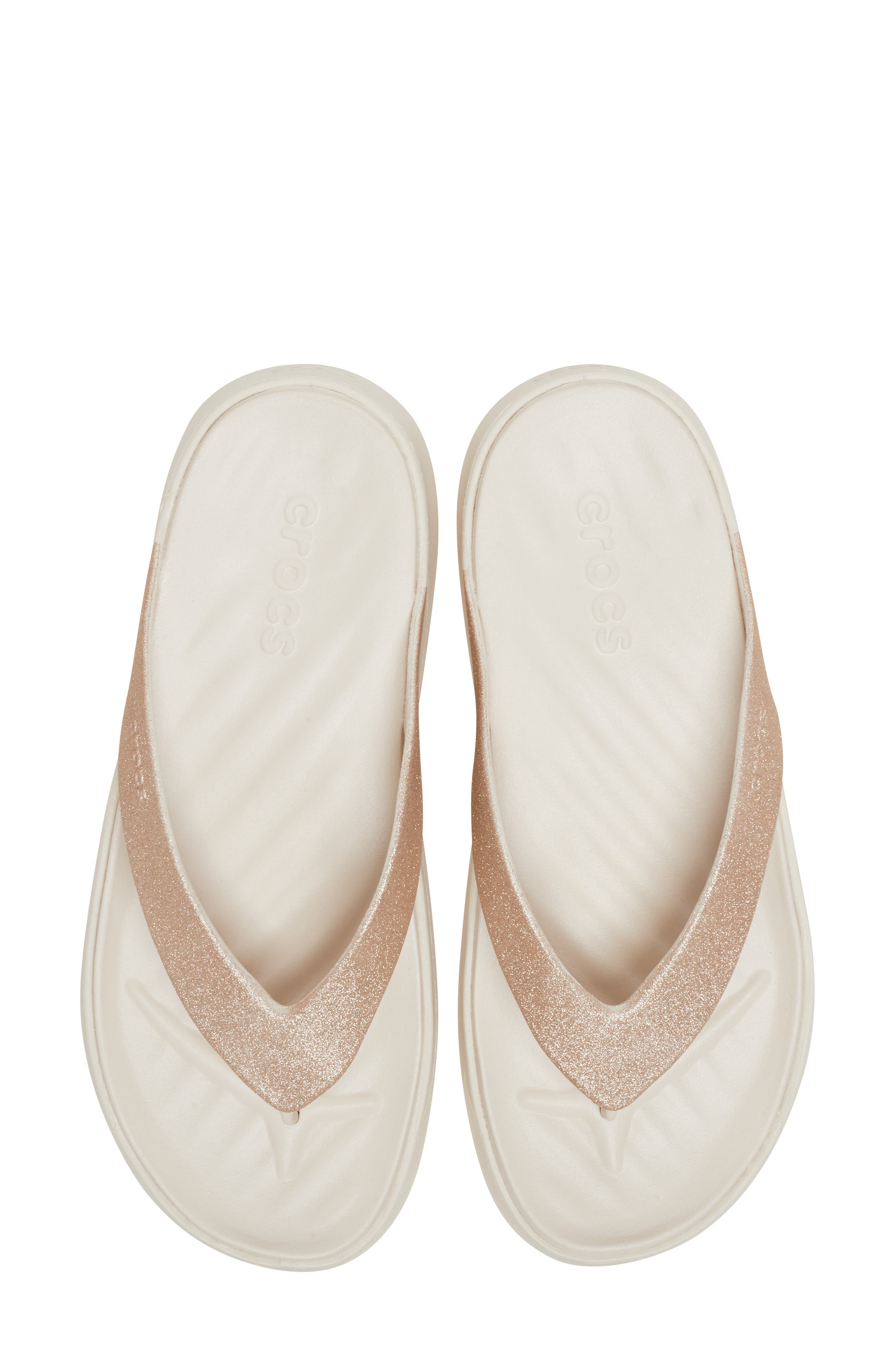 CROCS Getaway Glitter Flip Flop, Alternate, color, Stucco