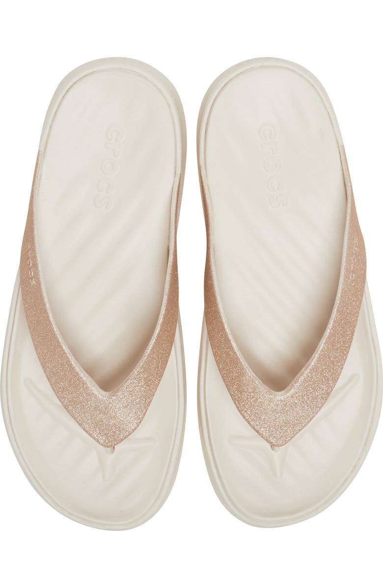 CROCS Getaway Glitter Flip Flop, Alternate, color, Stucco