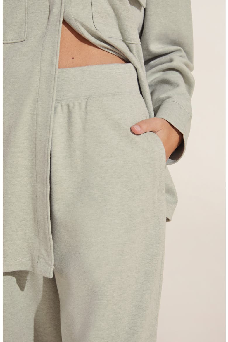 Luxe Stretch Cotton Wide Leg Sweatpants, Alternate, color, BOTANICAL ZEN GREEN