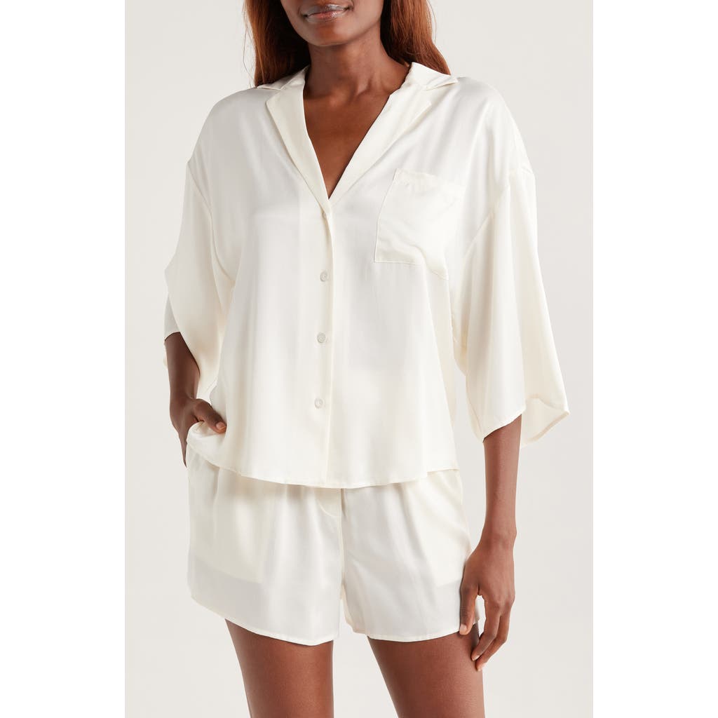Lunya Washable Silk Button-up Short Pajamas