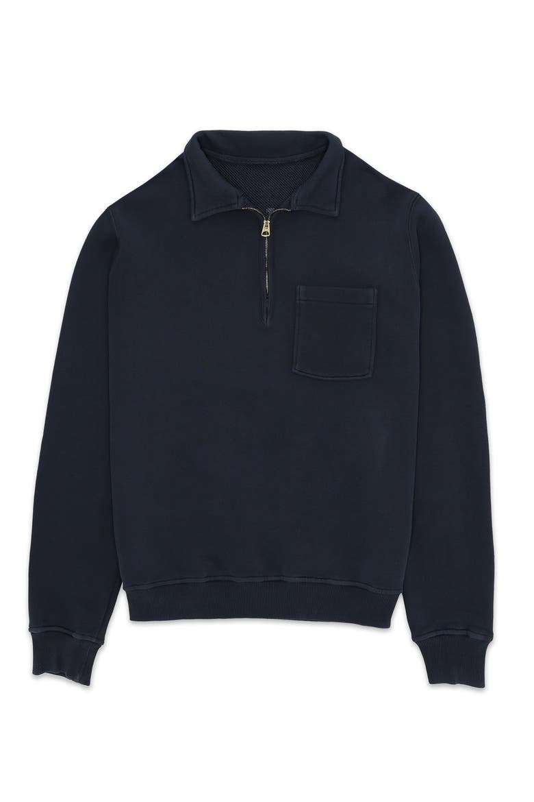 Woven Zip-Up Sweatshirt, Main, color, Blue
