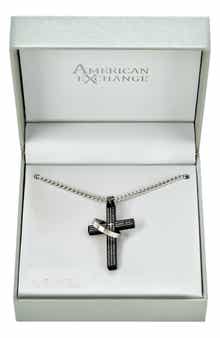Men's Cross & Ring Pendant Necklace