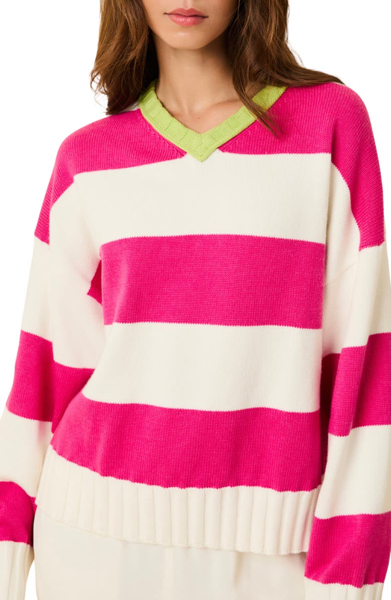 Solid & Striped The Reva Stripe Sweater, Alternate, color, Paradise Apple