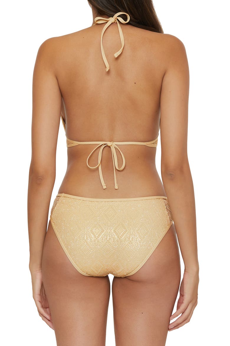 Adela Polished Bikini Bottoms, Alternate, color, GOLD