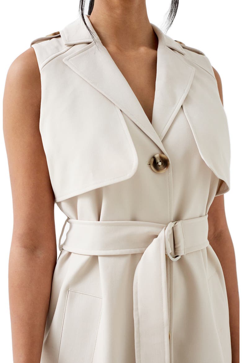 Arden Sleeveless Trench Coat, Alternate, color, NUDE