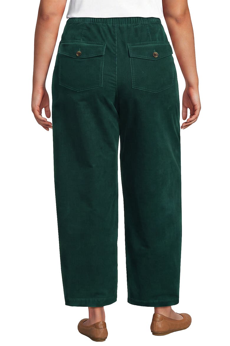 Corduroy High Rise Pull On Utility Barrel Leg Pants, Alternate, color, Evergreen
