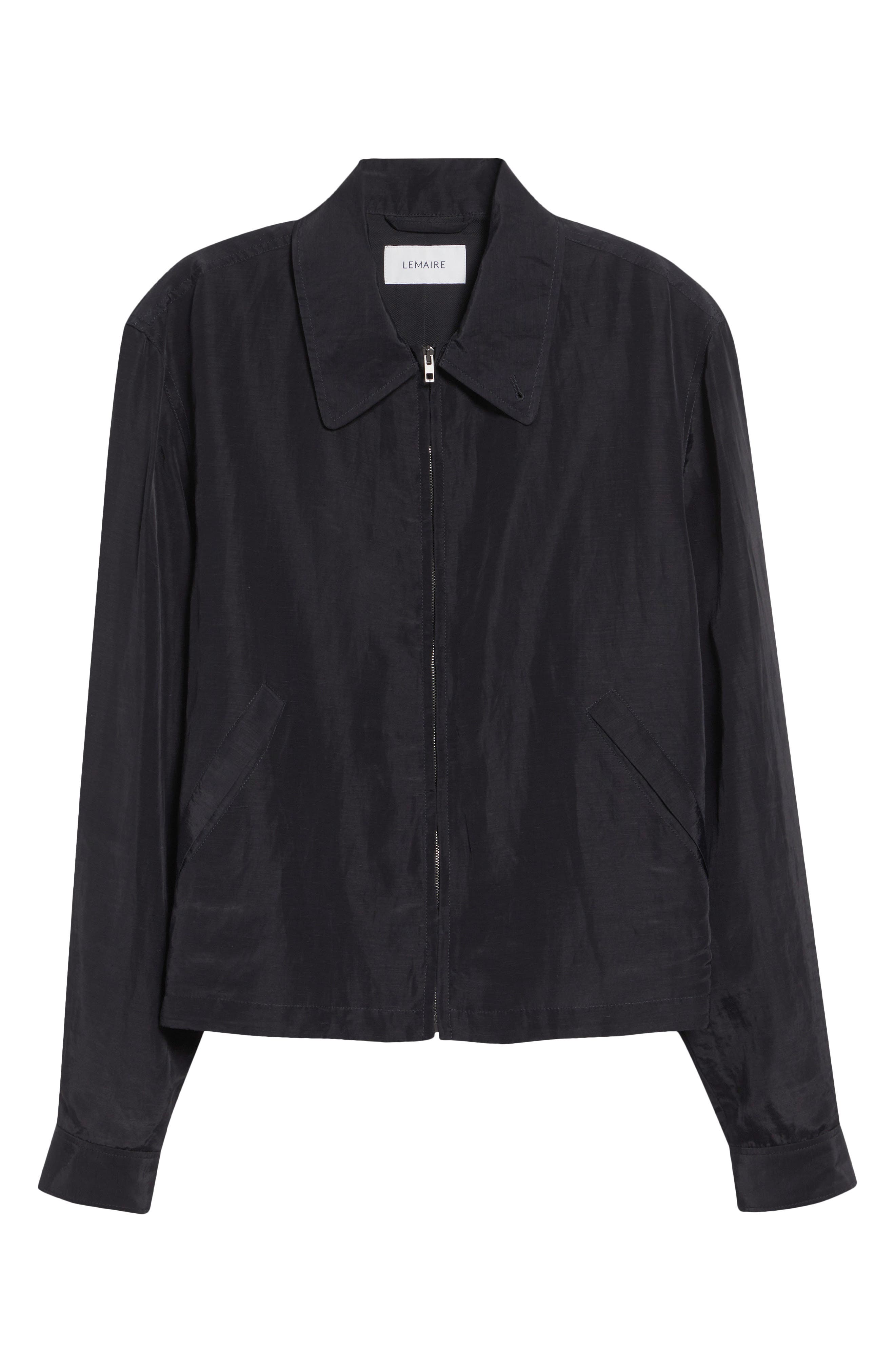Short Linen Blend Zip Jacket