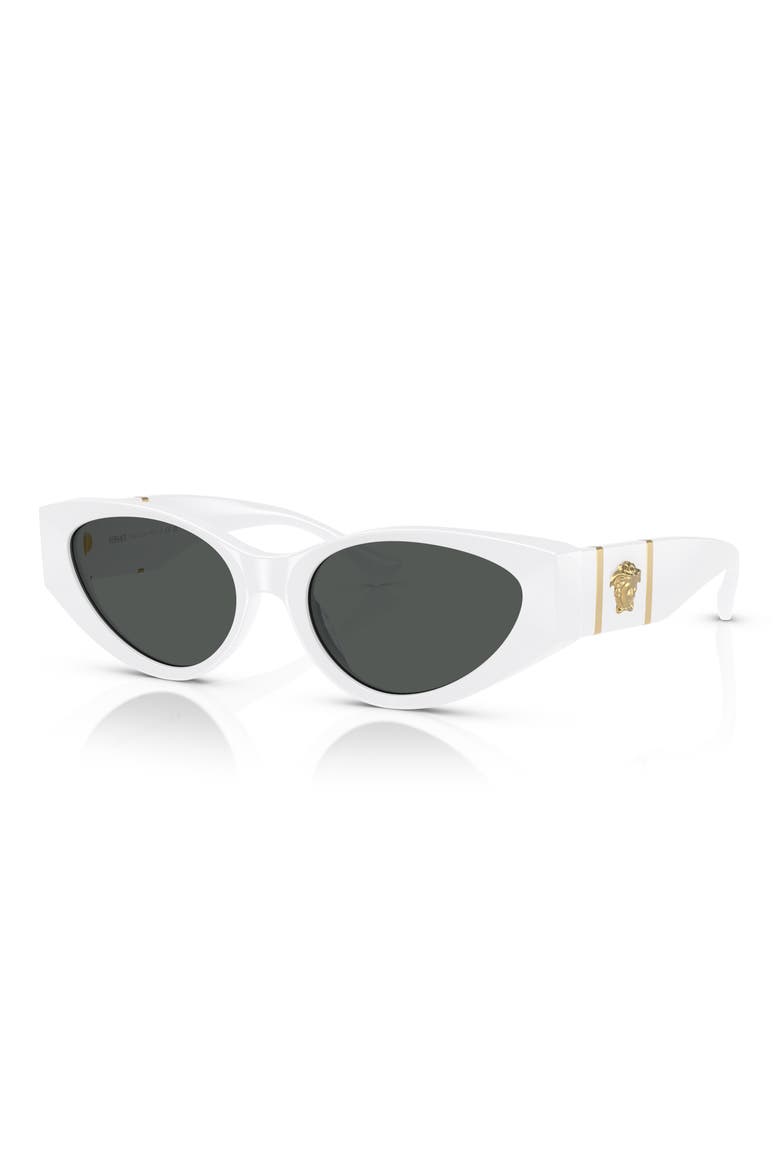 55mm Cat Eye Sunglasses, Alternate, color, WHITE