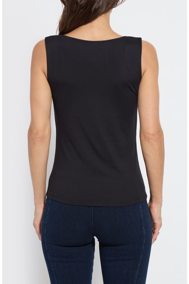 'Lyssentials Evie Scoop Neck Tank, Alternate, color, BLACK