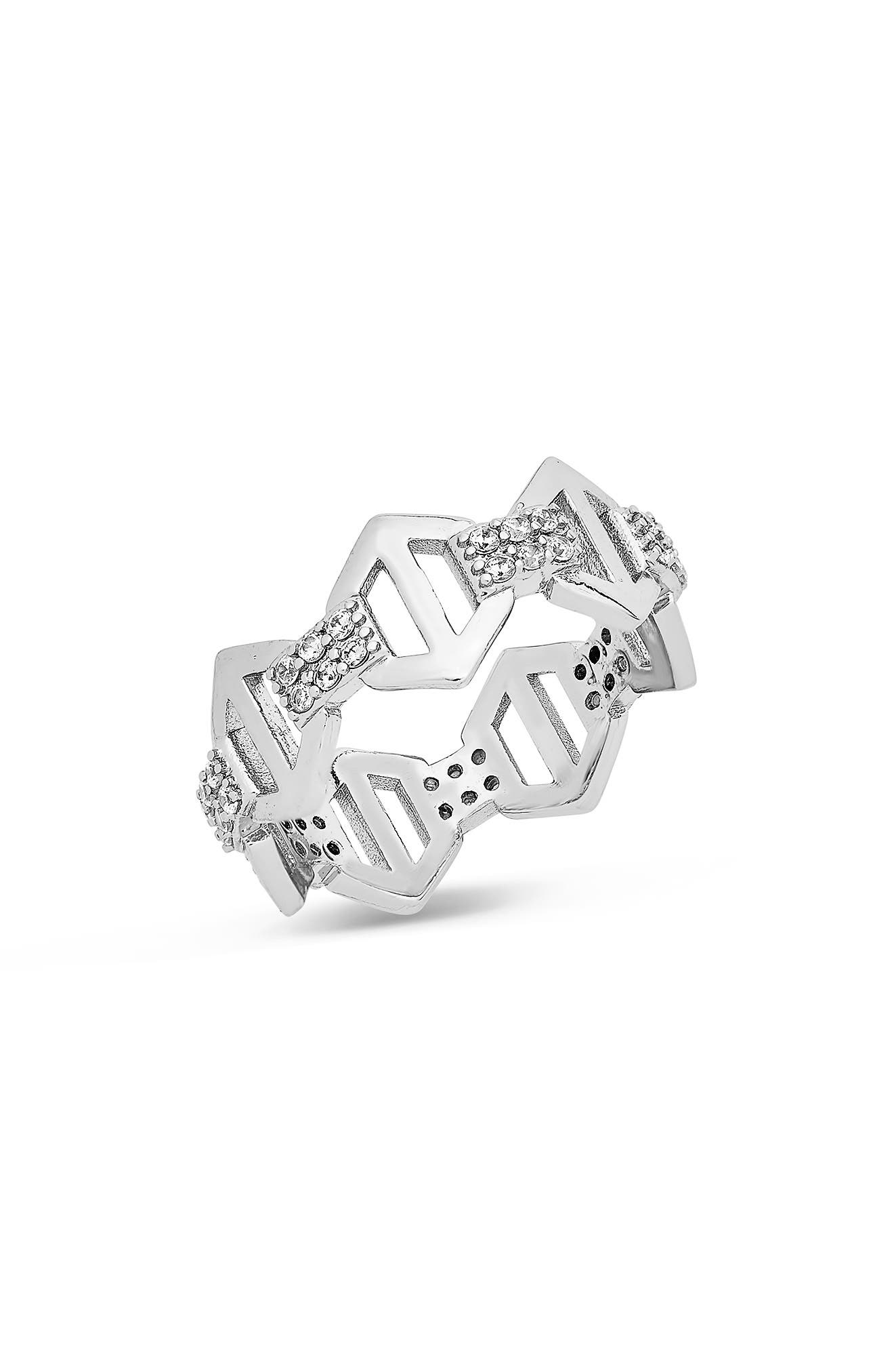 Sterling Forever Hexagon Anchor Chain Ring (Women) | Nordstrom