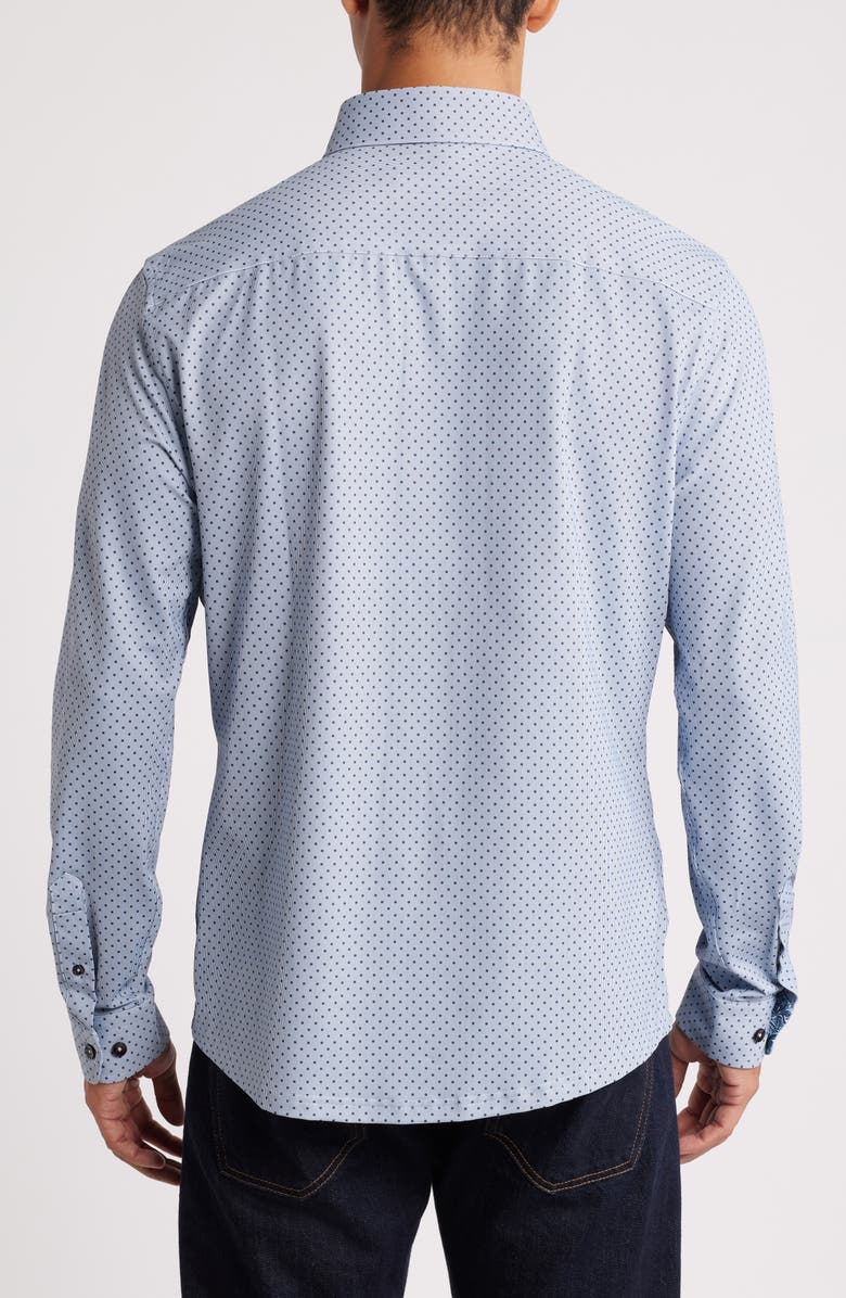 Stone Rose Techno Stretch Microdot Performance Button-Up Shirt, Alternate, color,