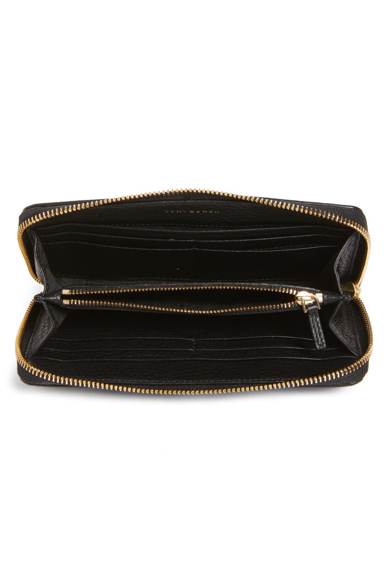 Frida Zip Around Leather Wallet (Nordstrom Exclusive), Alternate, color, BLACK