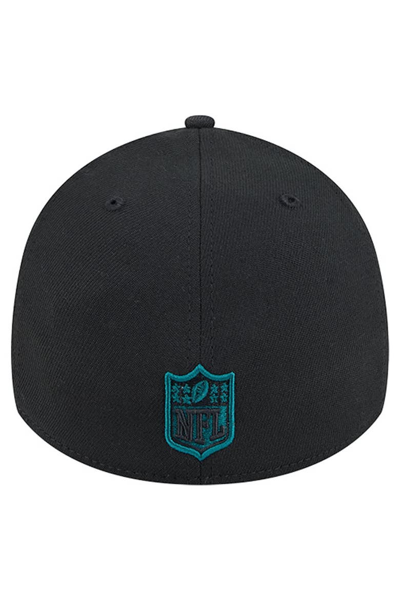 Men's New Era Black Philadelphia Eagles Stripes 39THIRTY Flex Hat, Alternate, color, Black