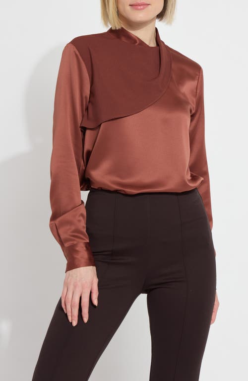 Lyssé Lysse Sally High Neck Draped Top In Brown