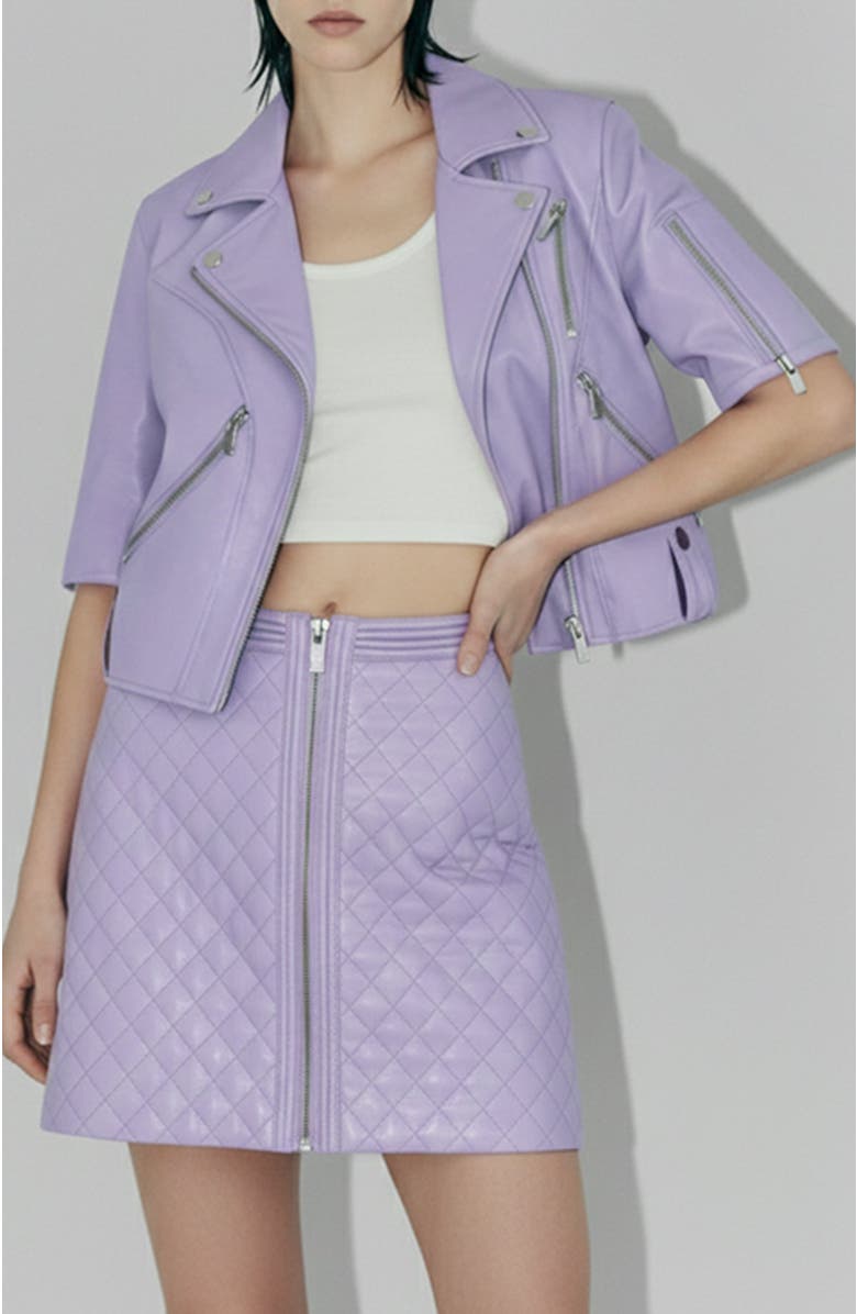 AS by DF Nico Recycled Leather Skirt, Main, color, Pastel Lilac