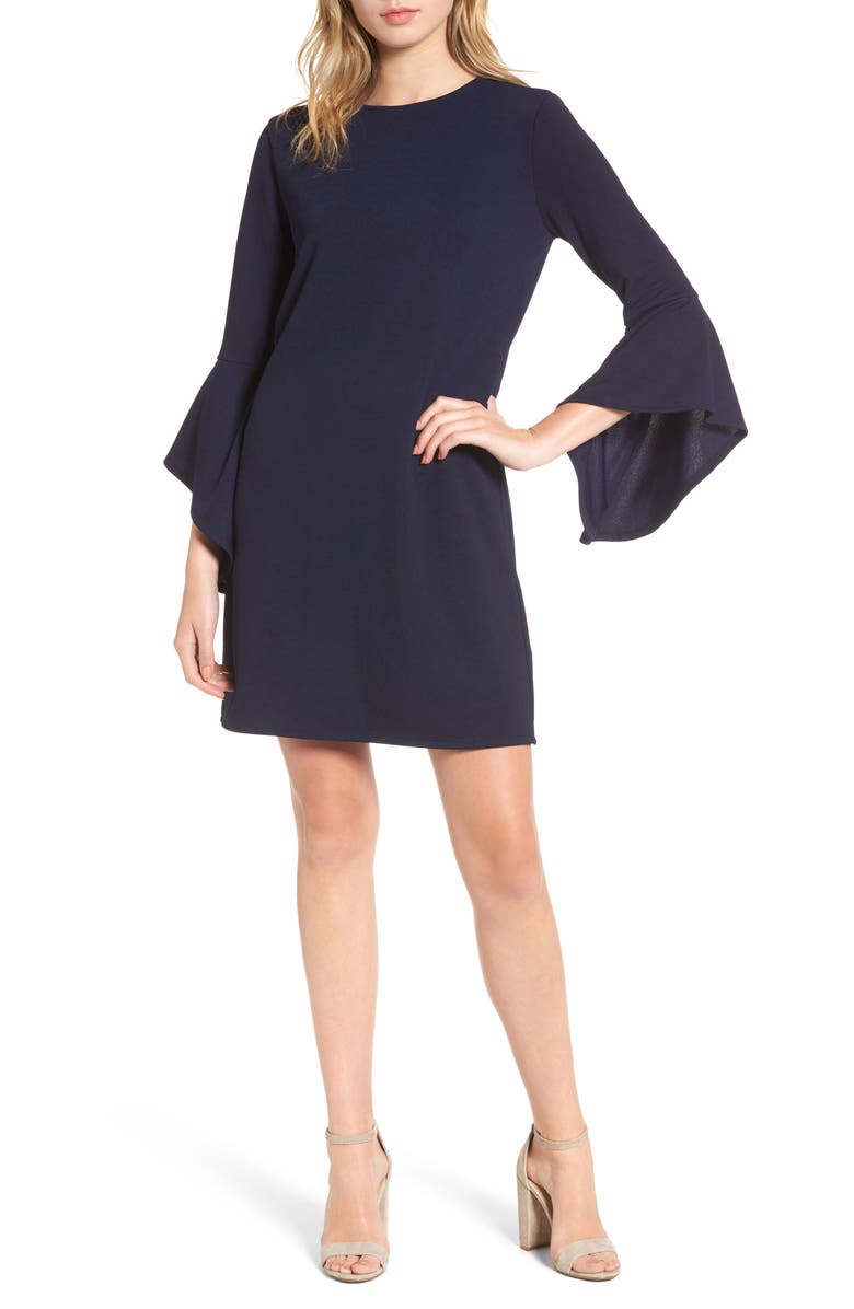 One Clothing Bell Sleeve Shift Dress, Main, color, 