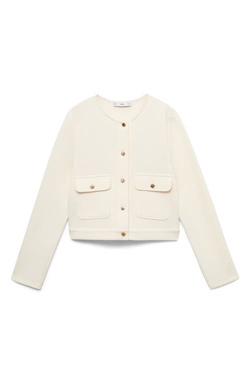 Mango Cotton Blend Crop Utility Jacket In Multi