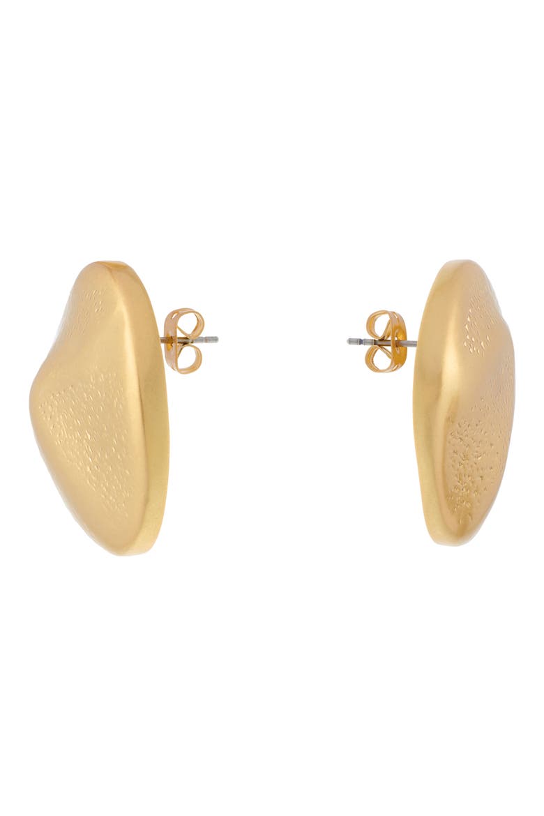 Pernilla Textured Pebble Stud Earrings, Alternate, color, GOLD TONE