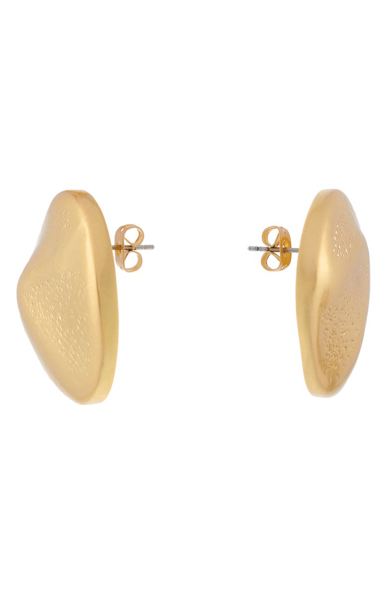 Reiss Pernilla Textured Pebble Stud Earrings, Alternate, color, Gold Tone