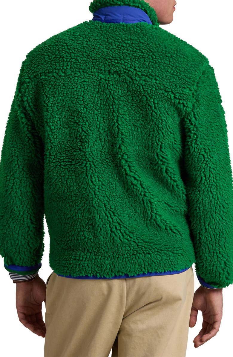 Polo Ralph Lauren Shaggy High Pile Fleece Jacket, Alternate, color, Athletic Green