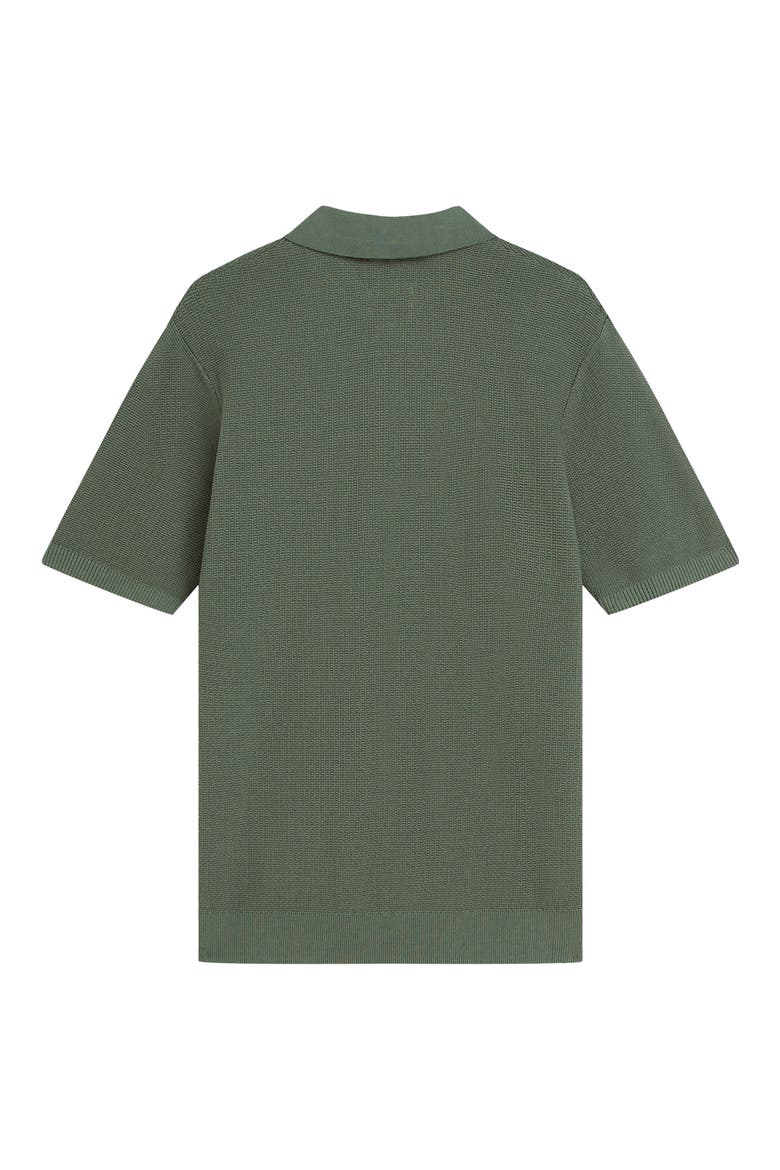 Regular Fit Structured Knit Cotton Polo, Alternate, color, DARK FOREST