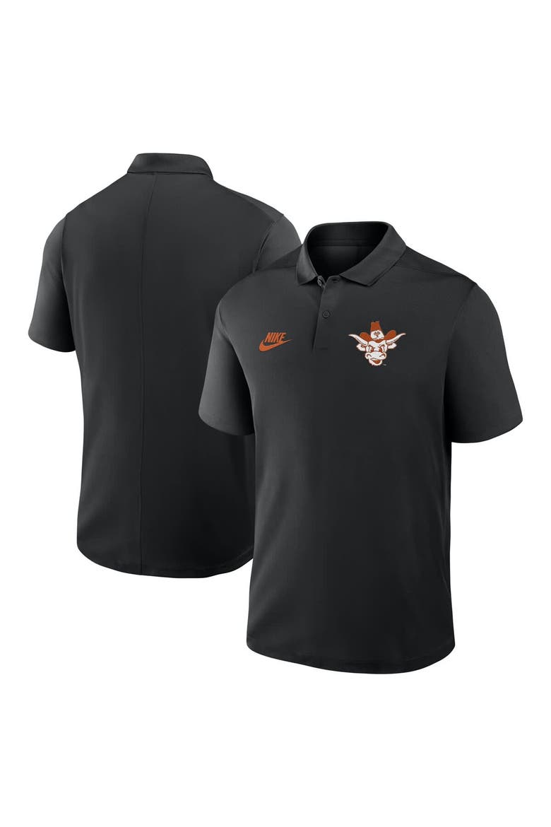 Men's Nike Black Texas Longhorns Primetime Victory Legacy Vault Logo Performance Polo, Main, color, Black