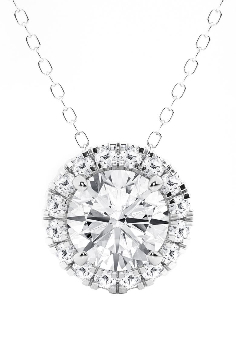 Badgley Mischka Collection Lab Created Diamond Halo Necklace - 1.75ctw, Main, color, 