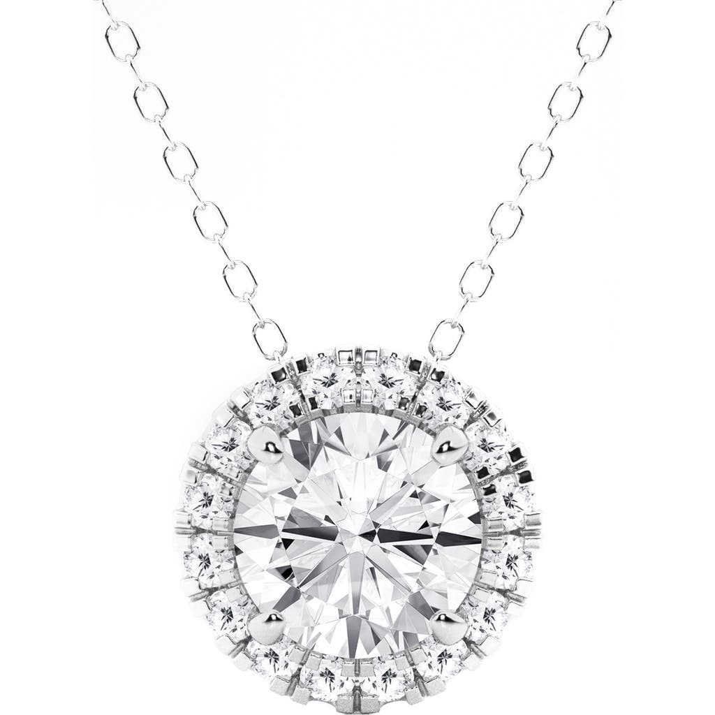 Badgley Mischka Collection Lab Created Diamond Halo Necklace In 1.75 Ctw White Gold