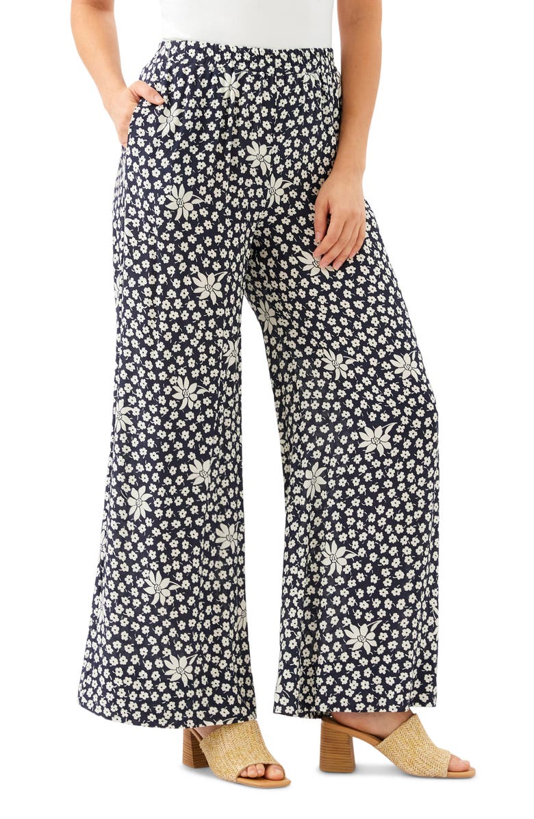 Karen Kane Floral Print Wide Leg Pants, Alternate, color, Floral Print