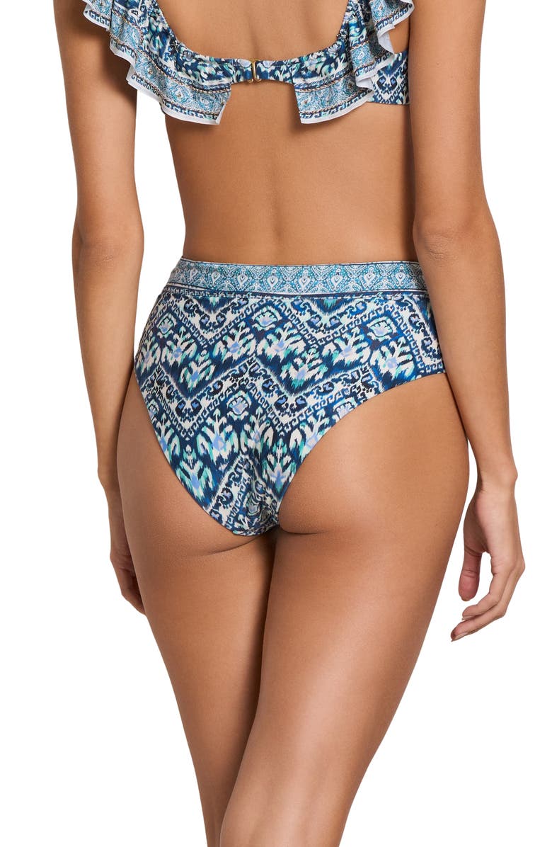 Cosita Linda High Waist Hipster Bikini Bottoms, Alternate, color, Aqua Splash
