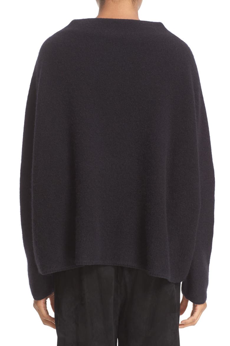 Funnel Neck Cashmere Sweater, Alternate, color, BLACK