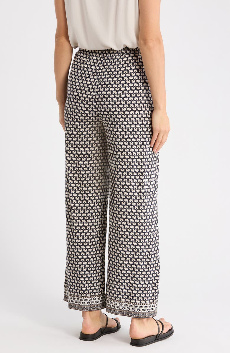 MAX STUDIO Drawstring Wide Leg Pants, Alternate, color, Navy/ Camel